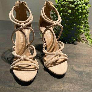 Josette Nude Suede Dress Heel Sandals